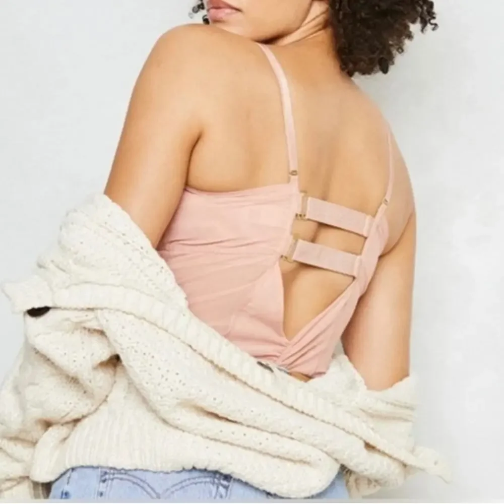 We Are HAH x Free People Underwire Mesh Bodysuit NWT Copper Rose Pink Size M